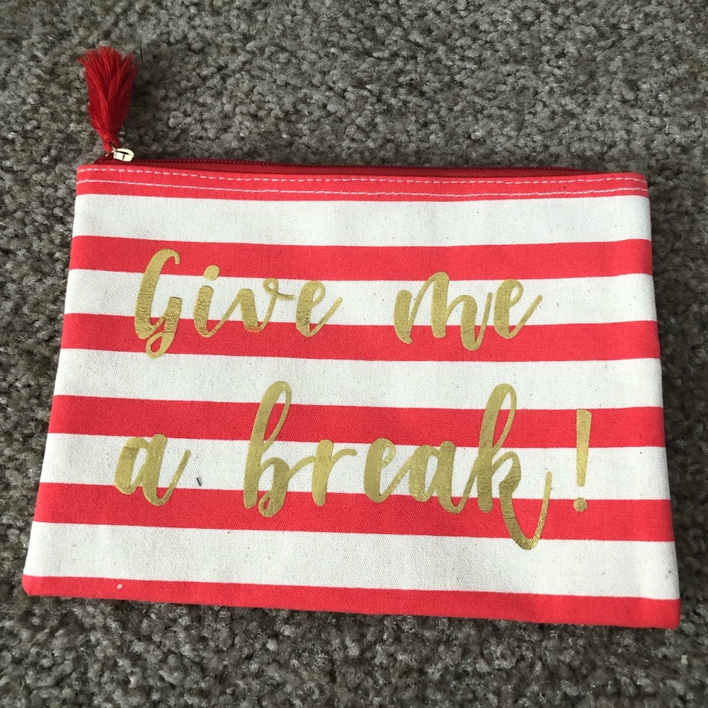 Red striped canvas bag